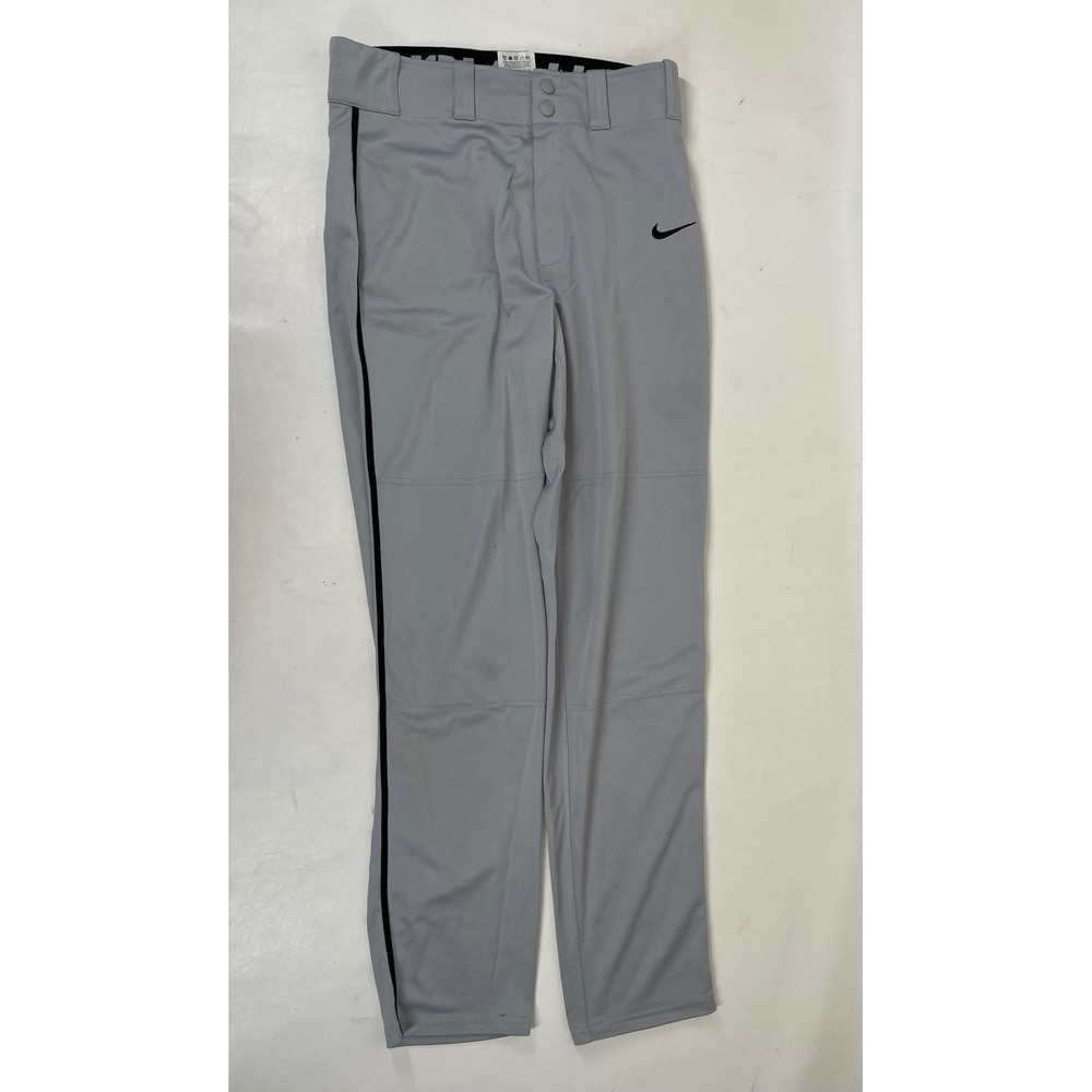 Nike Dri-FIT Mens Baseball Pants Grey Black Stripe Small Reinforced Knee Sliders